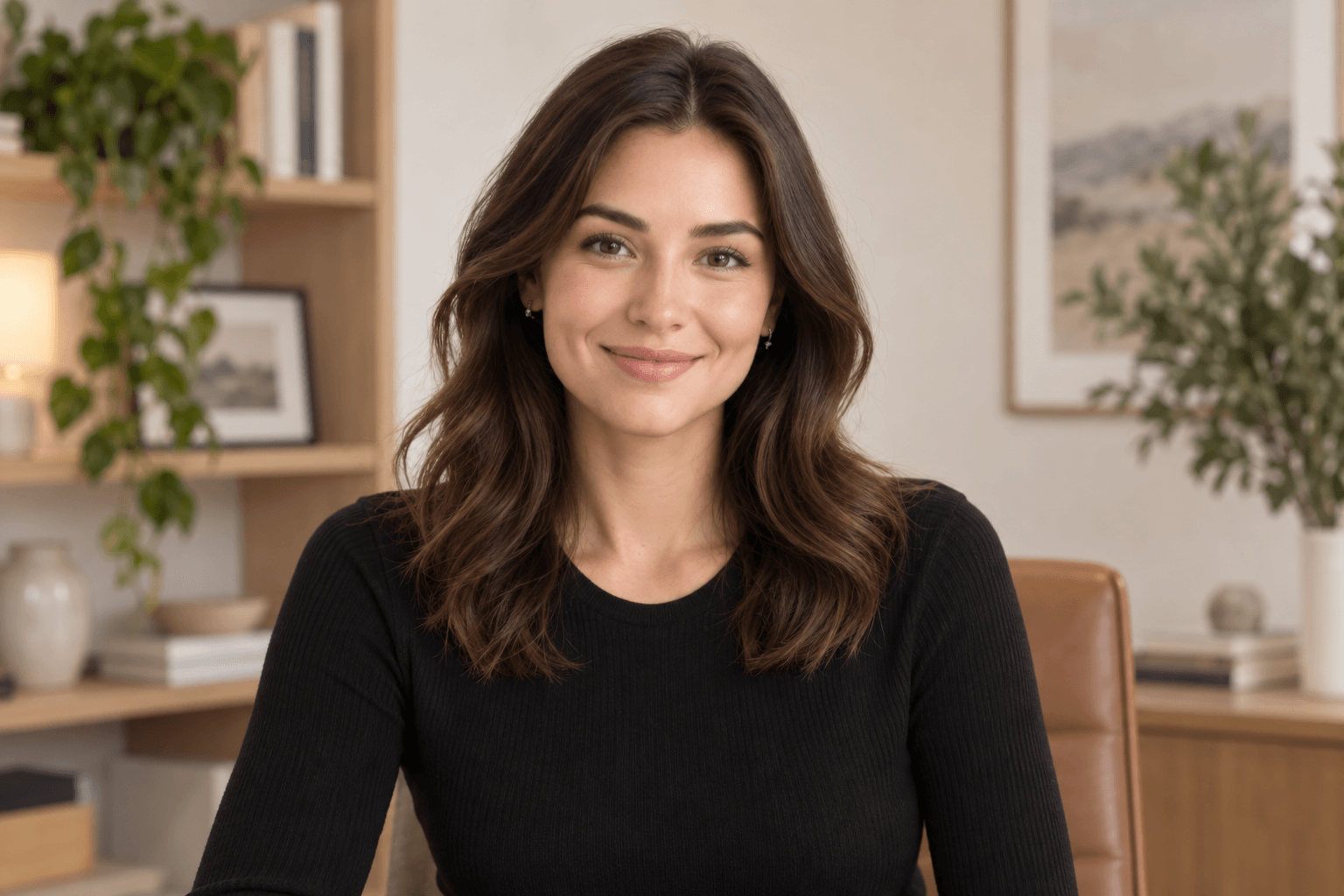Alex, your AI interviewer, in a warmly lit office